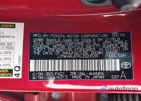 2016 Scion Im z USA, uszkodzony, nr VIN JTNKARJE9GJ520539